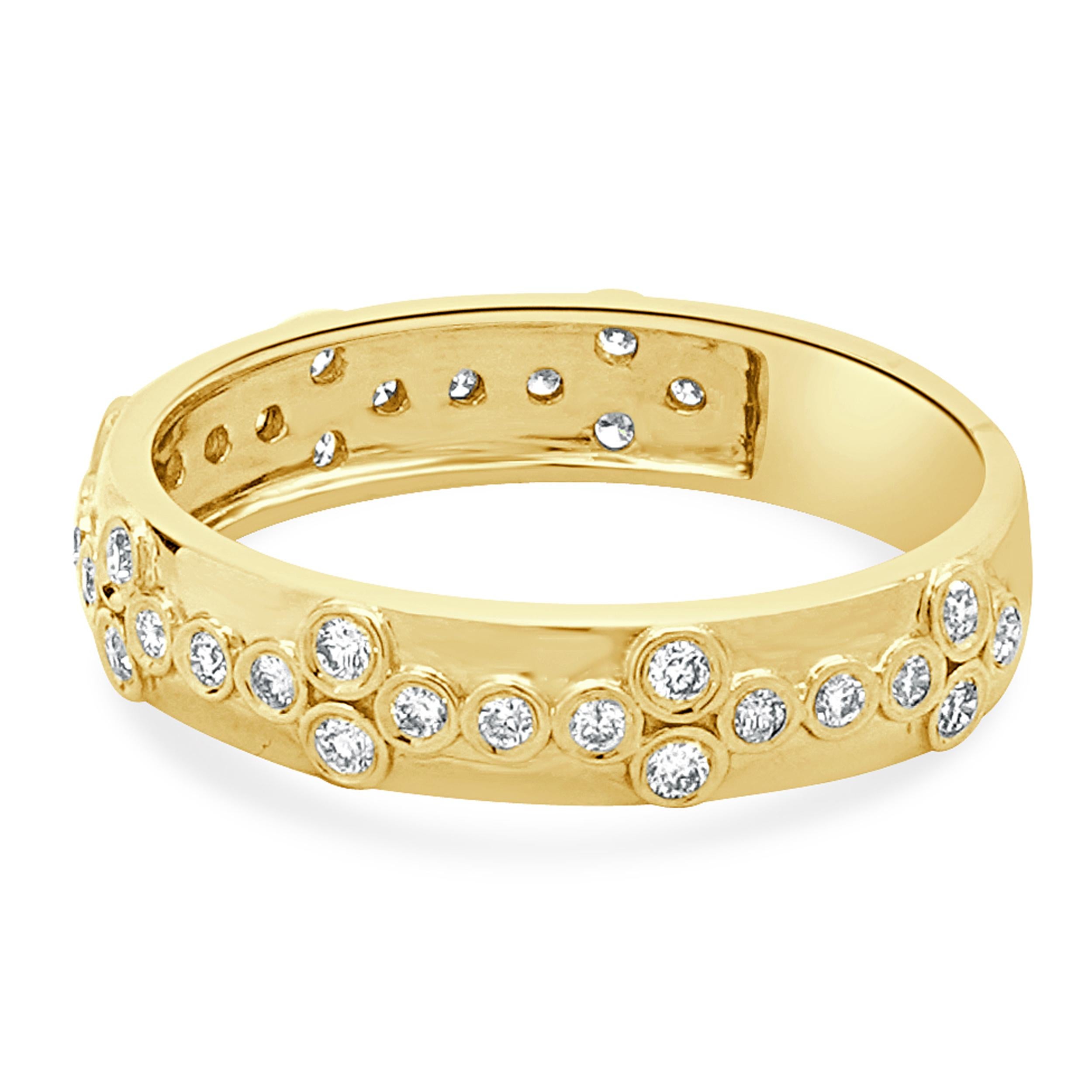 Bague en or jaune 14 carats sertie de diamants Excellent état - En vente à Scottsdale, AZ