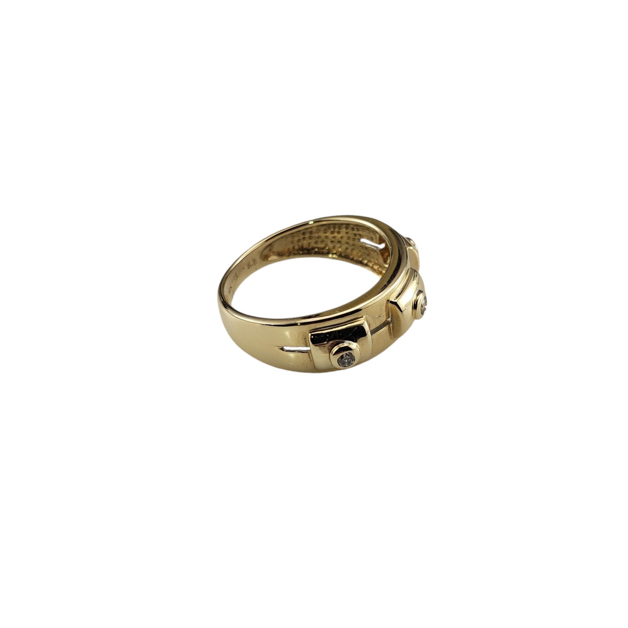 14 Karat Yellow Gold Bezel Set Diamond Band Ring Size 6.75 #19231 In Good Condition In Washington Depot, CT