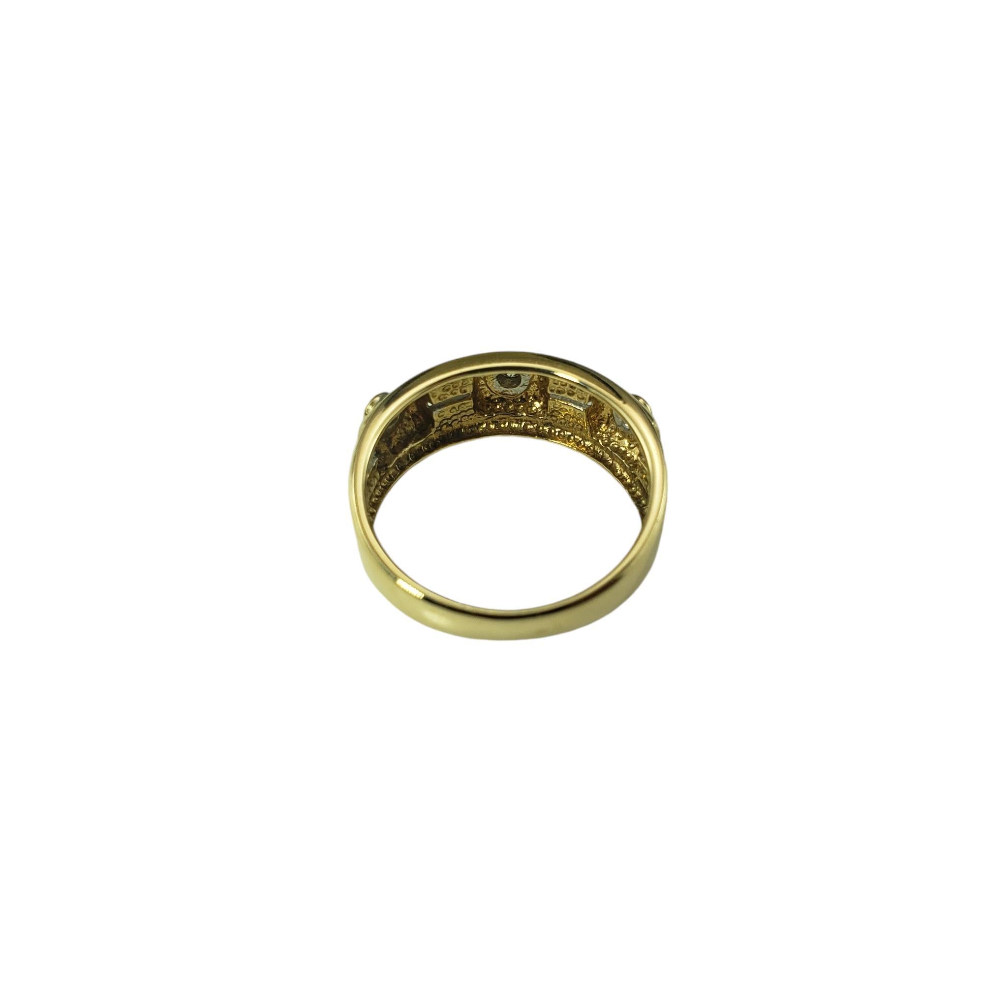 Women's 14 Karat Yellow Gold Bezel Set Diamond Band Ring Size 6.75 #19231