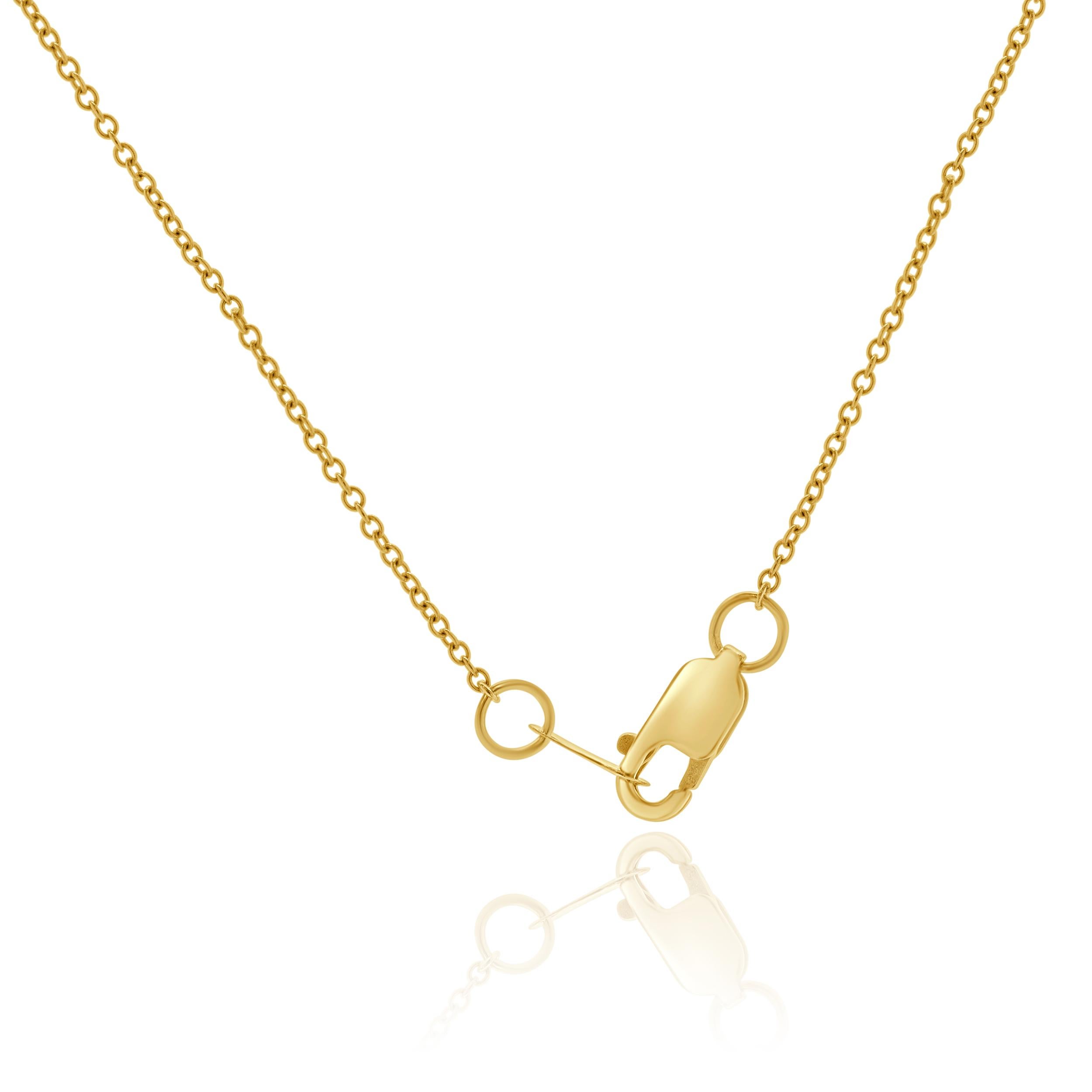 14 Karat Yellow Gold Bezel Set Diamond Solitaire Necklace In Excellent Condition For Sale In Scottsdale, AZ