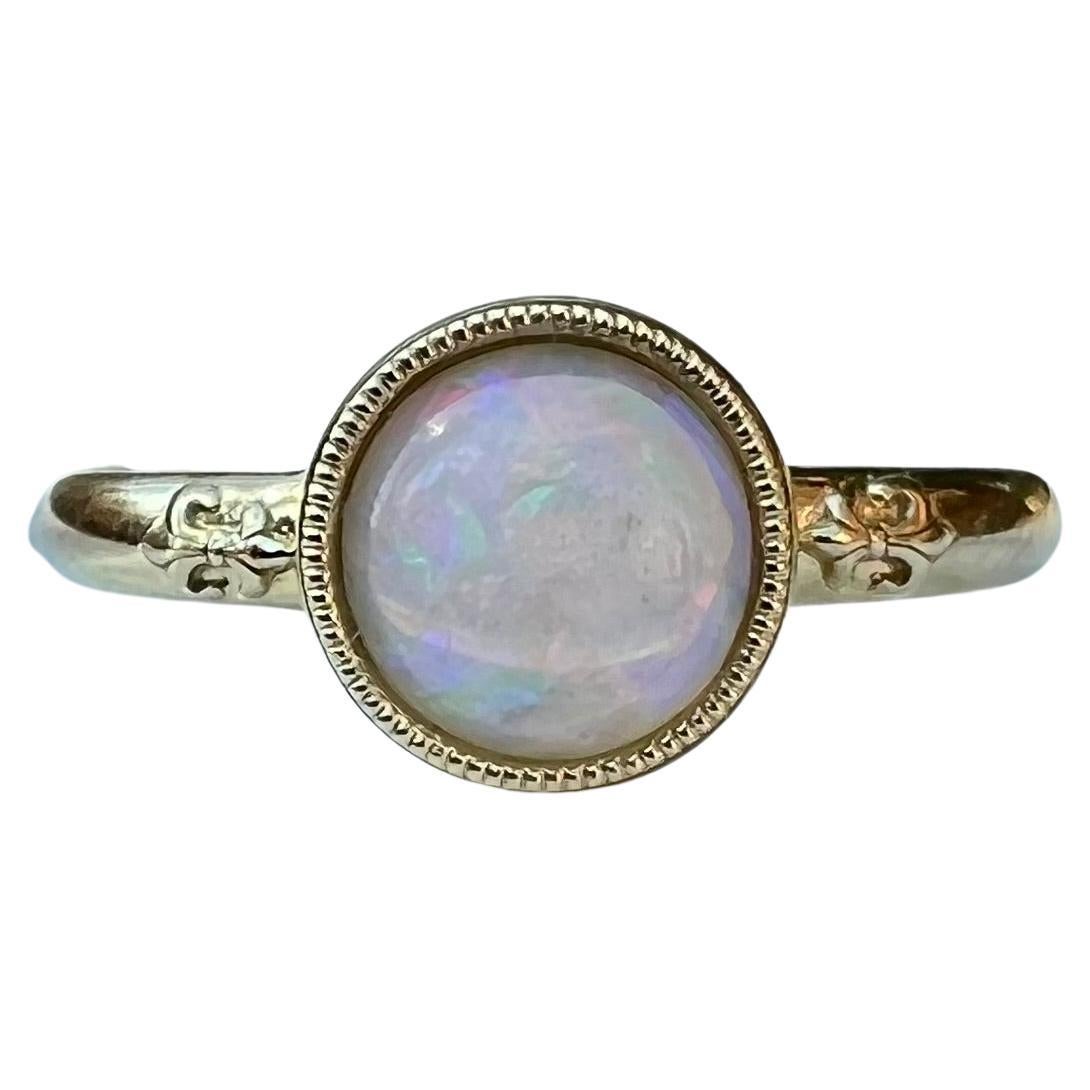 10 Karat Yellow Gold Bezel Set Galaxy Diamond Ring at 1stDibs