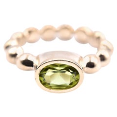 14 Karat Yellow Gold Bezel Set Peridot Ring 14 Karat Yellow Gold Bezel Set Peridot Ring