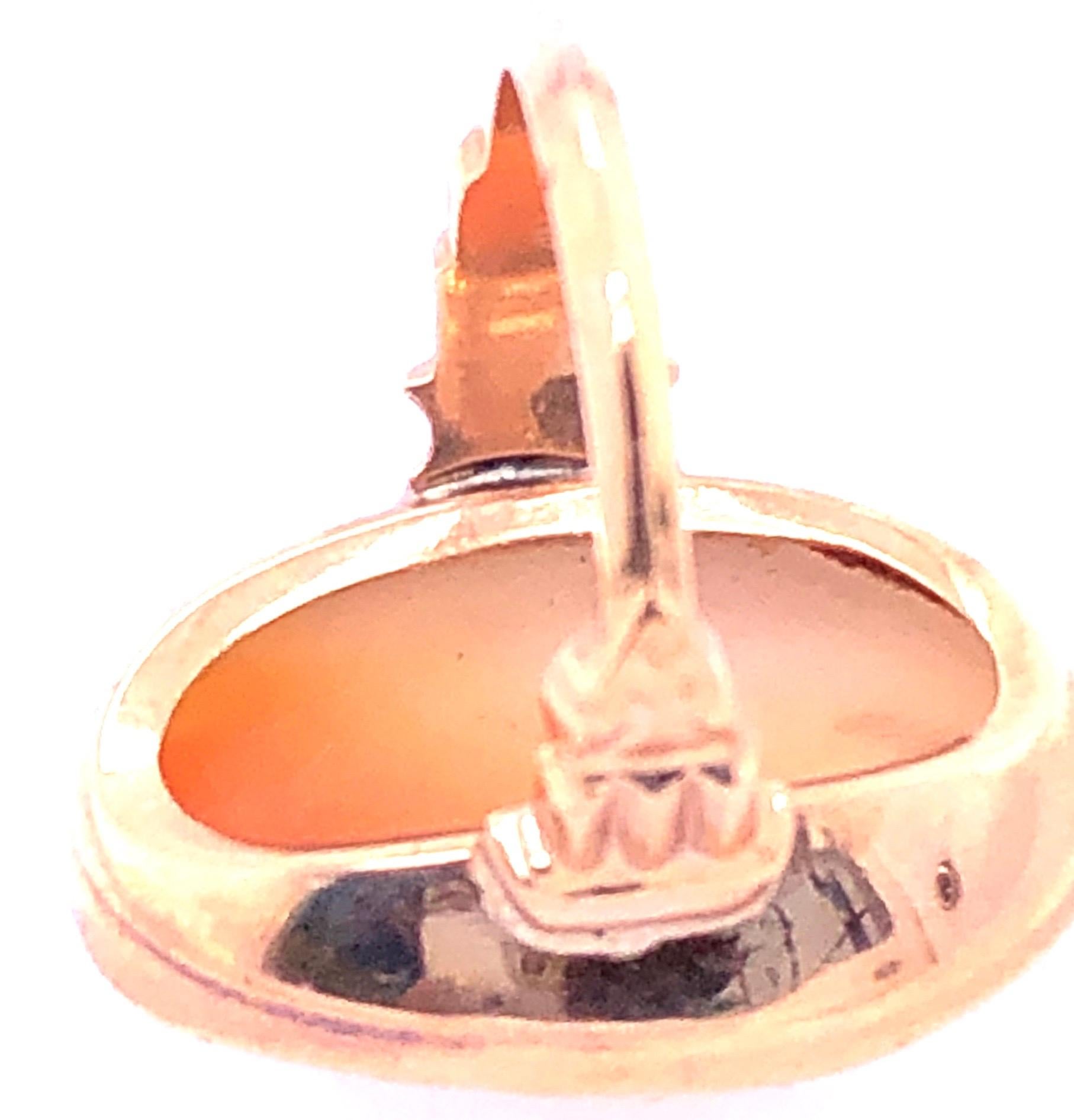14 Karat Yellow Gold Bezeled Cameo Ring For Sale 2
