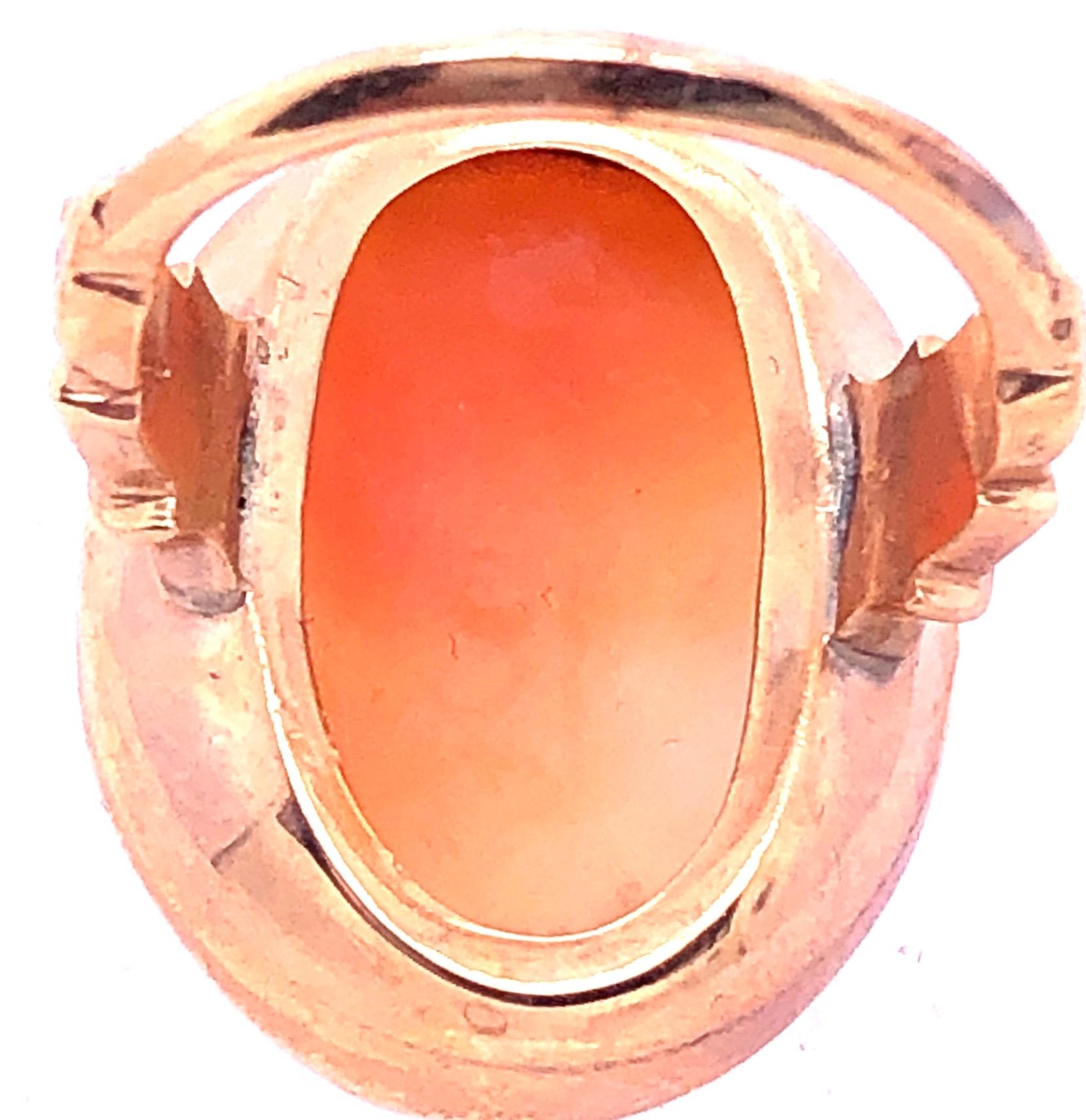 14 Karat Yellow Gold Bezeled Cameo Ring For Sale 4