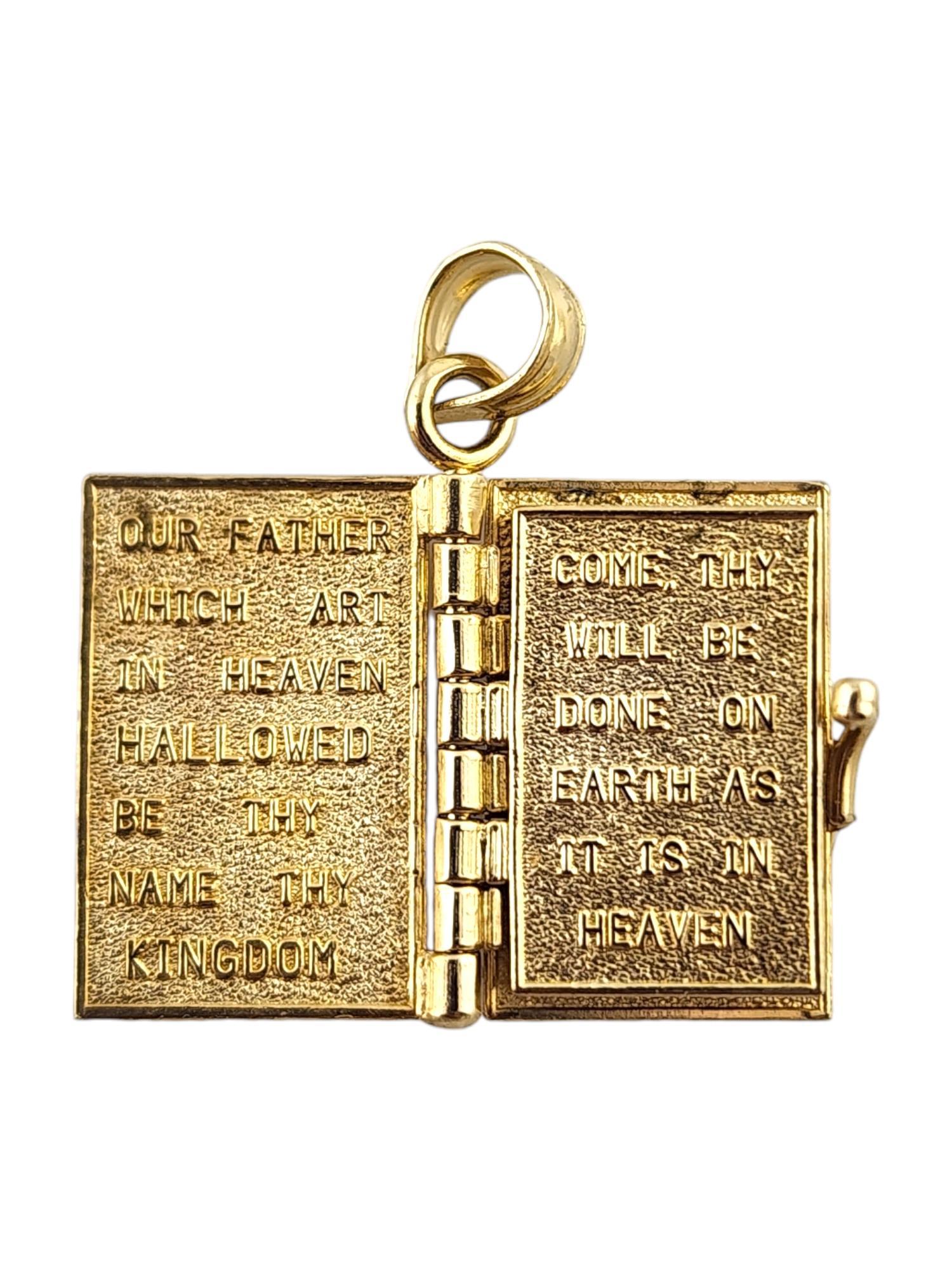 14 Karat Yellow Gold Bible Charm with 