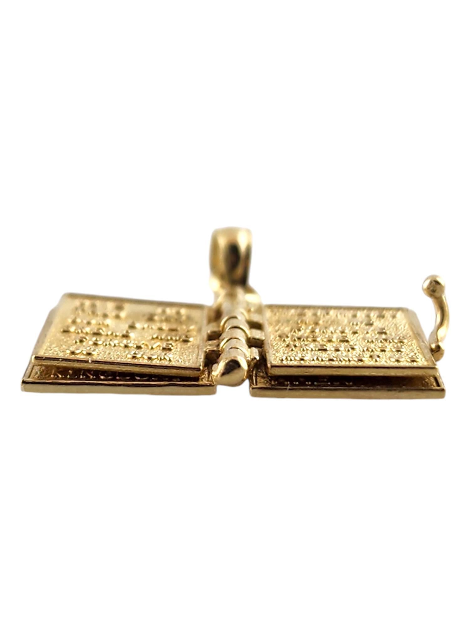14 Karat Yellow Gold Bible Charm with 