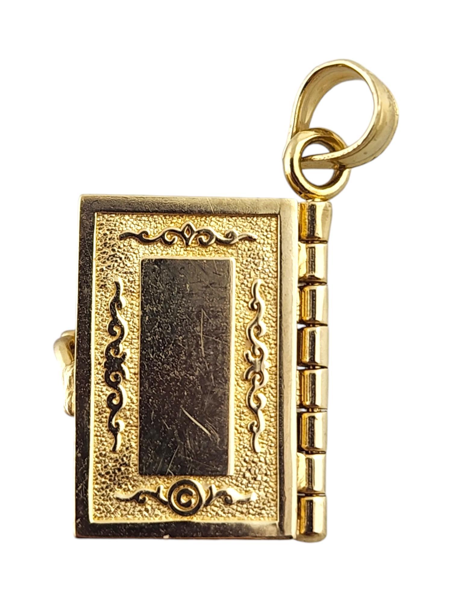 14 Karat Yellow Gold Bible Charm with 