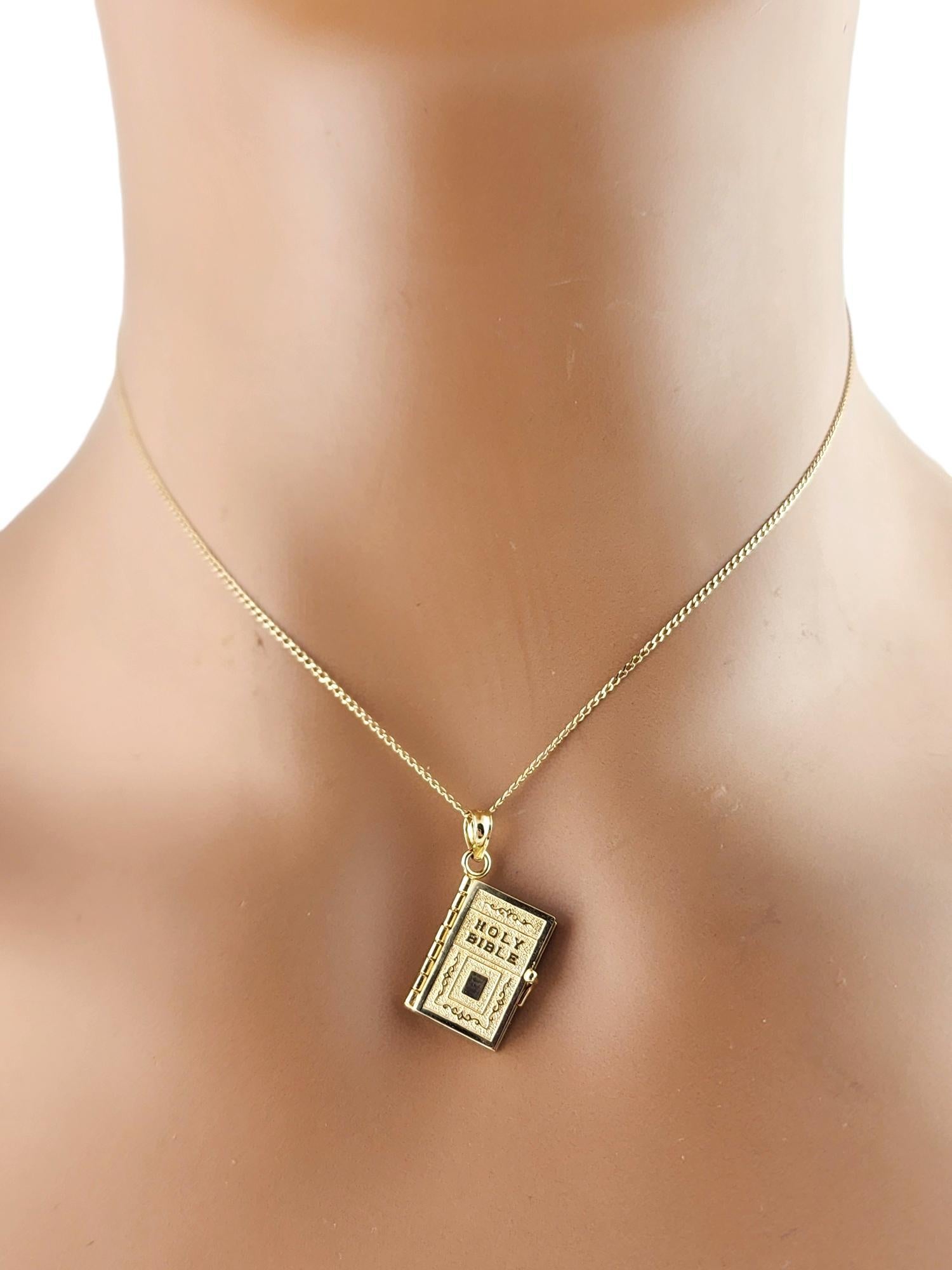 14 Karat Yellow Gold Bible Charm with 