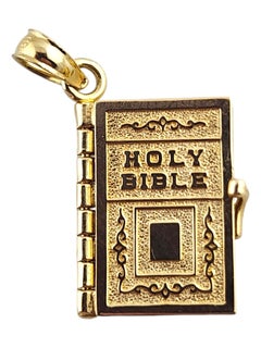 14 Karat Yellow Gold Bible Charm with "Our Father" Prayer Inside #18787