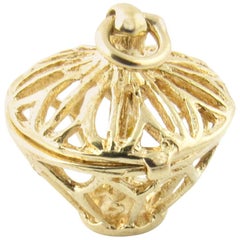 Vintage 14 Karat Yellow Gold Bird in a Cage Charm