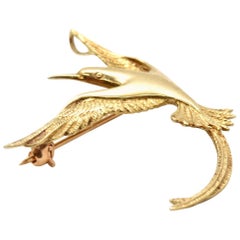14 Karat Yellow Gold Bird Pin Brooch 3.5 Grams