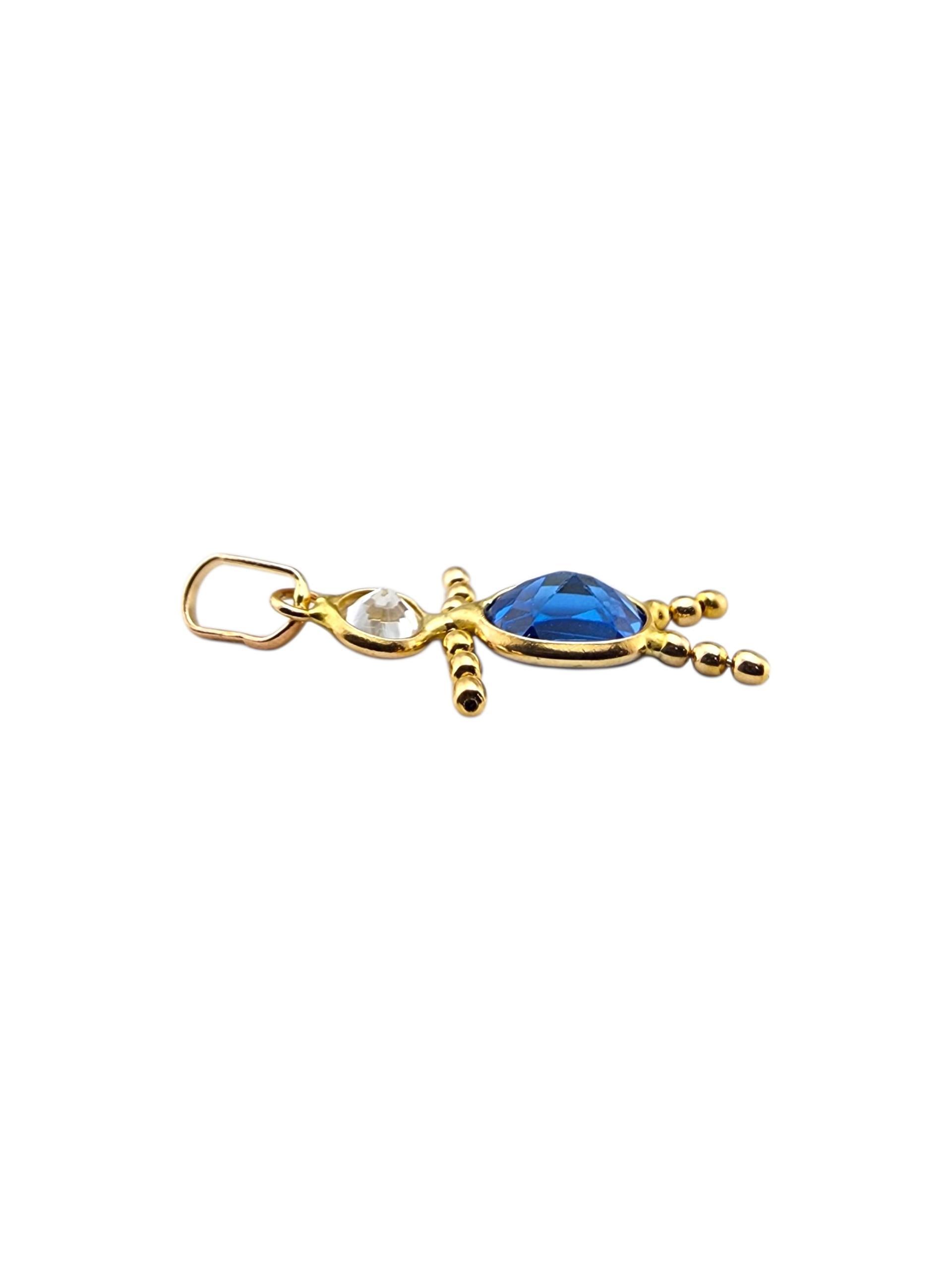 Pendentif garçon en or jaune 14 carats avec pierre de naissance #23181 Bon état - En vente à Washington Depot, CT