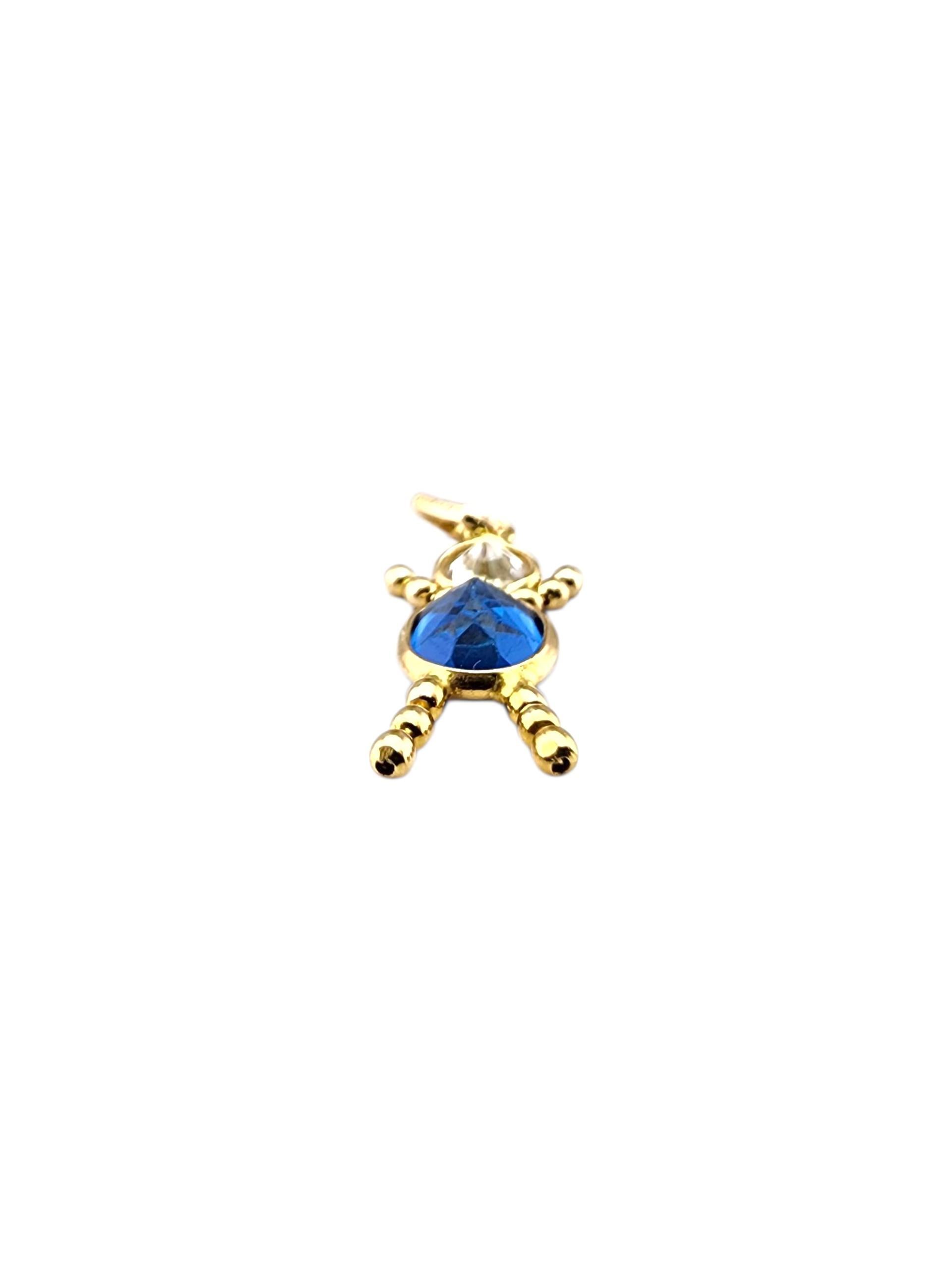 Pendentif garçon en or jaune 14 carats avec pierre de naissance #23181 en vente 1