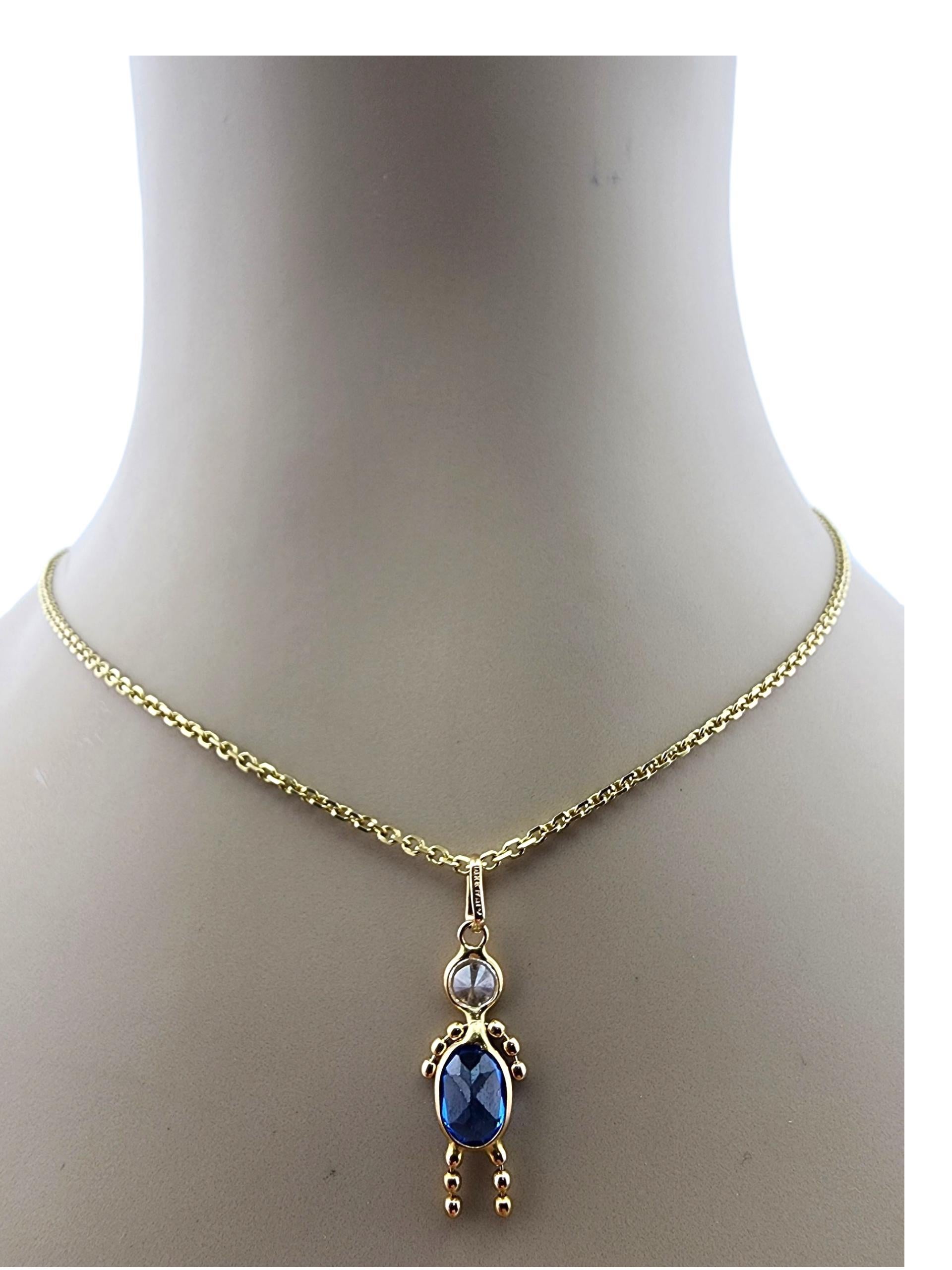 Pendentif garçon en or jaune 14 carats avec pierre de naissance #23181 en vente 4