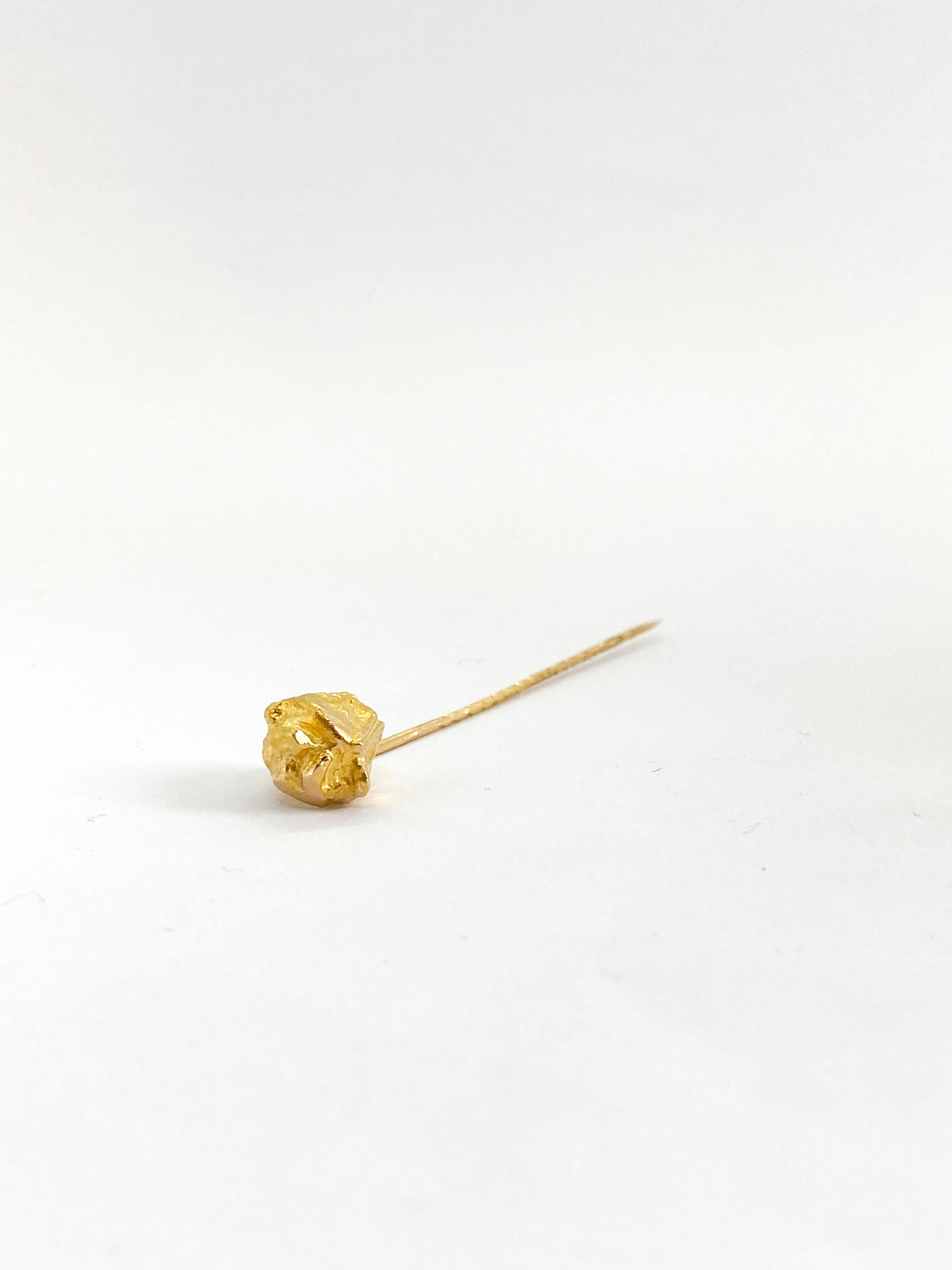 14 Karat Yellow Gold Björn Weckström Nugget Stickpin 1986 Lapponia Finland For Sale 1