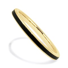 14 Karat Yellow Gold Black Enamel Band