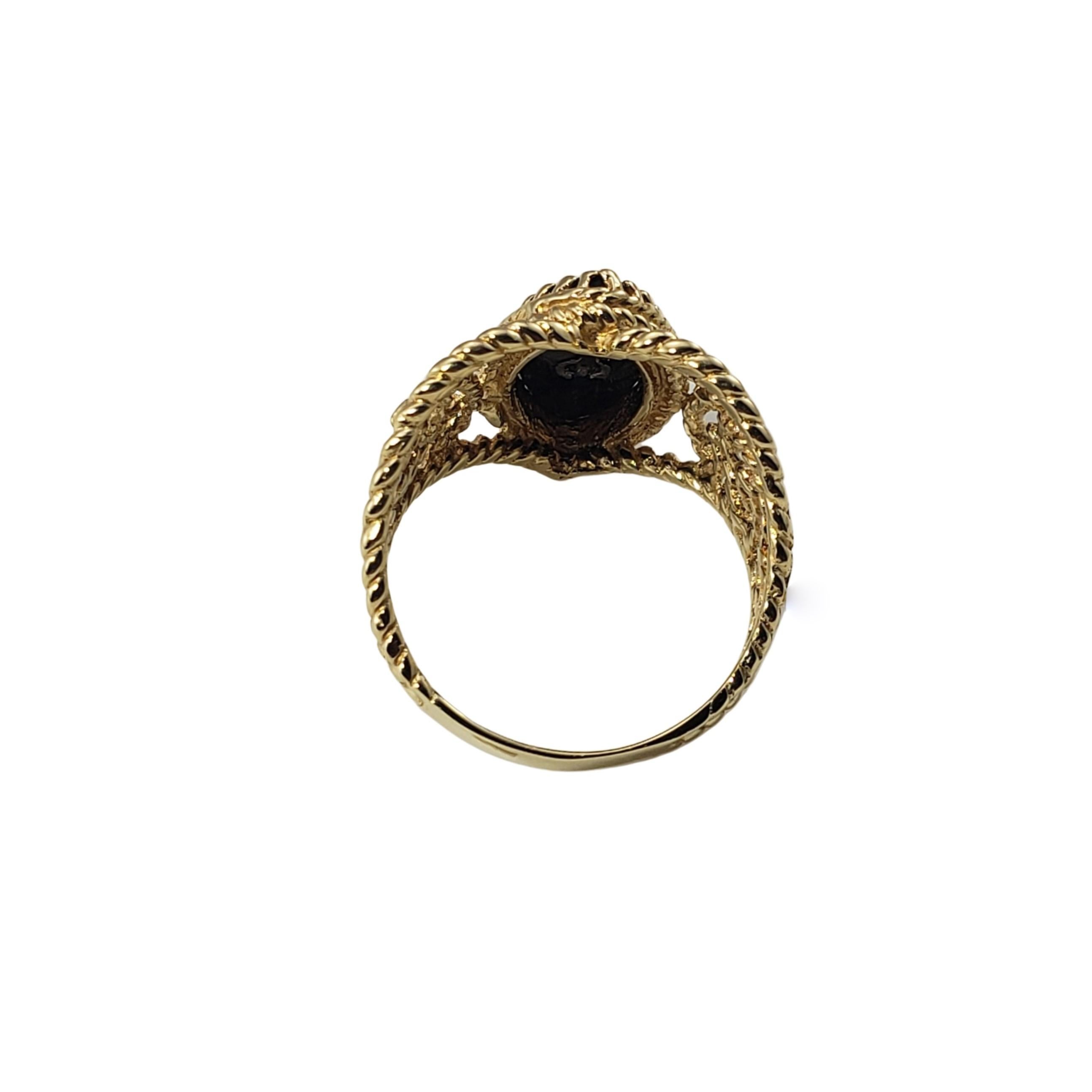 Women's 14 Karat Yellow Gold Black Onyx and Diamond Ring