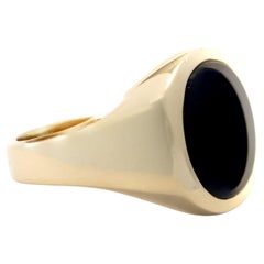 14 Karat Yellow Gold Black Onyx Signet Ring