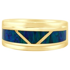 14 Karat Yellow Gold Black Opal Inlay Ring