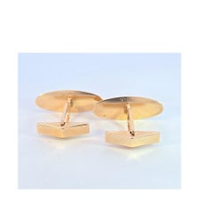 Boutons de manchette en or jaune 14 carats saphir étoilé noir