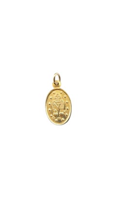 Pendentif en or jaune 14 carats médaille miraculeuse de la Blessing #21140