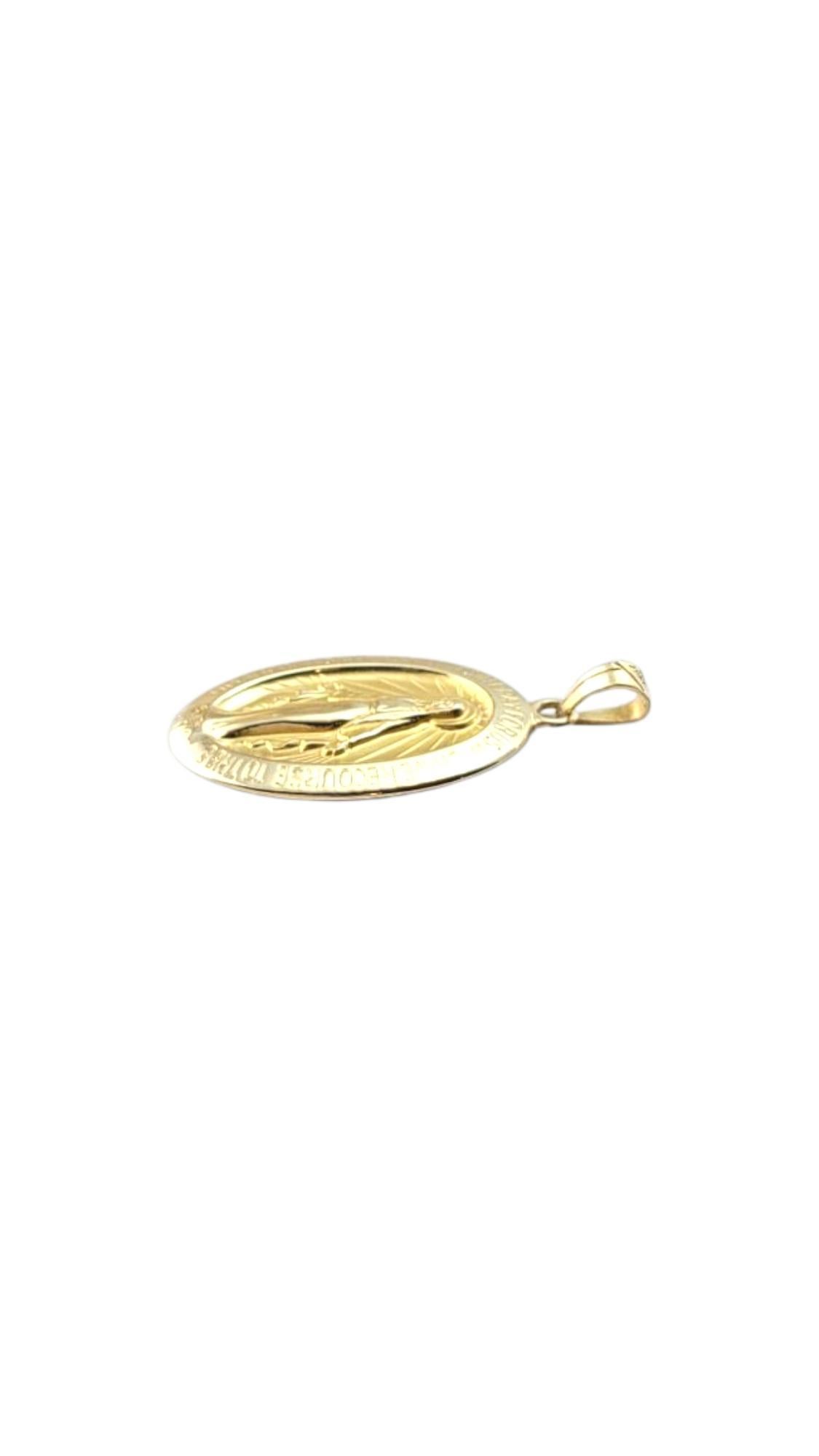 Women's 14 Karat Yellow Gold Blessed Mother Miraculous Medal Pendant #21272