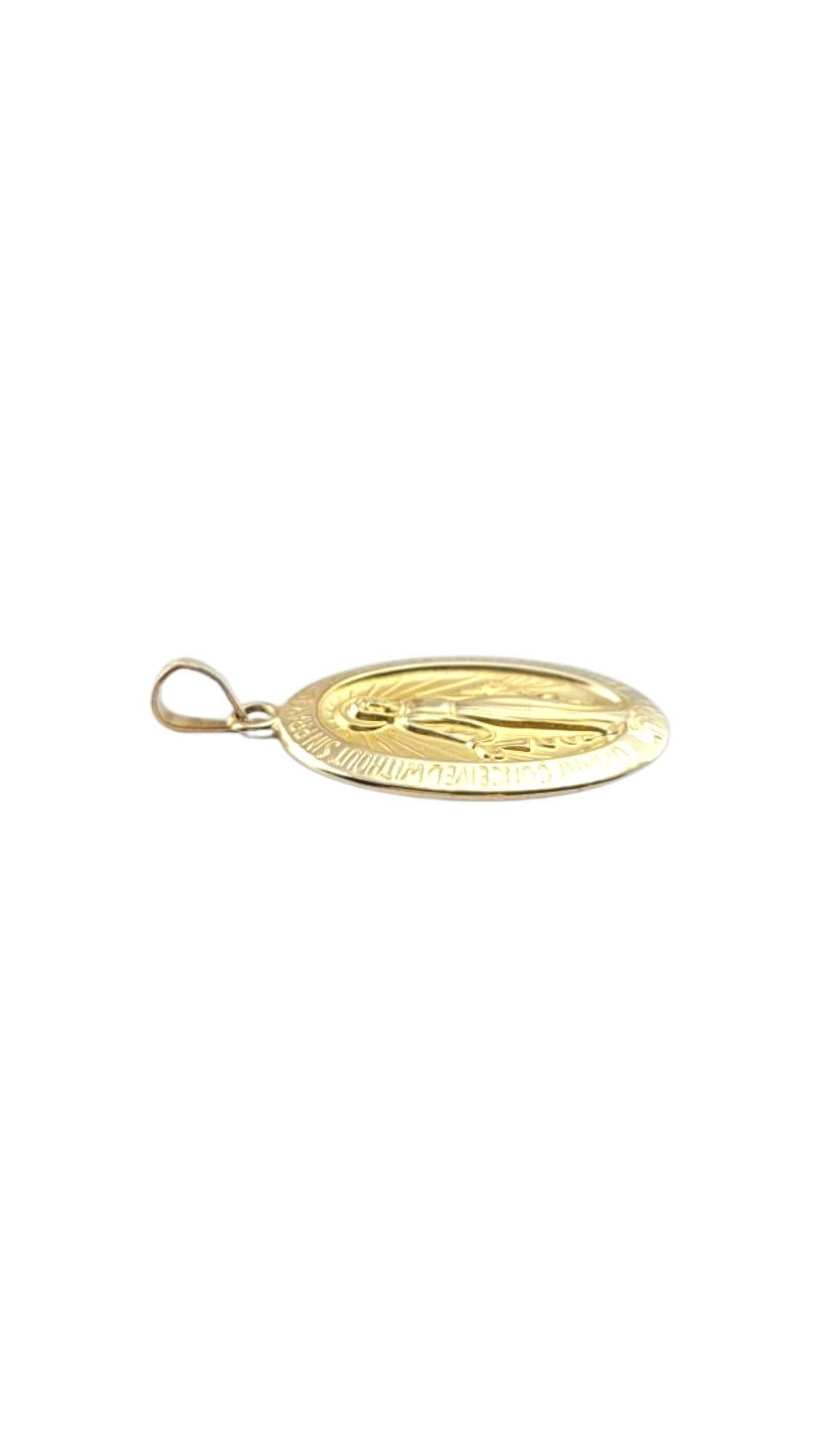 14 Karat Yellow Gold Blessed Mother Miraculous Medal Pendant #21272 2