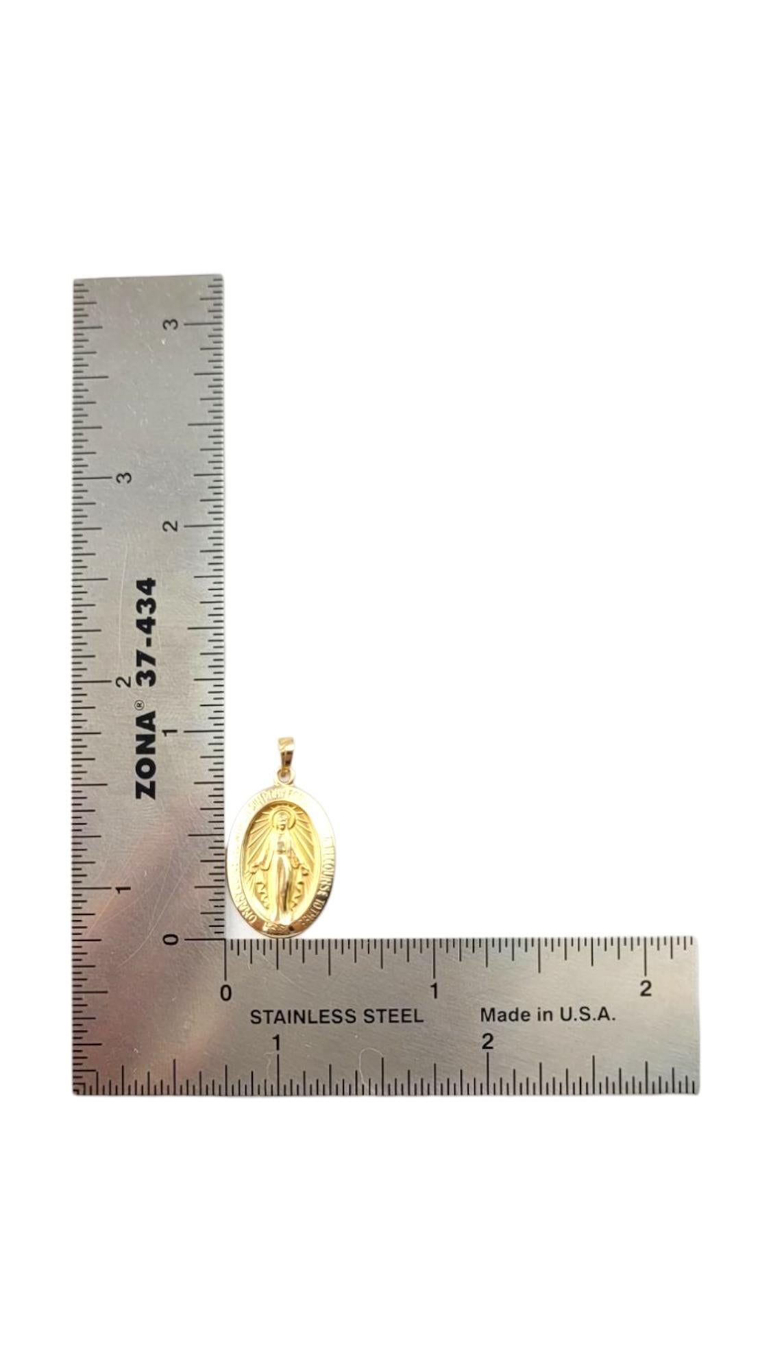 14 Karat Yellow Gold Blessed Mother Miraculous Medal Pendant #21272 4