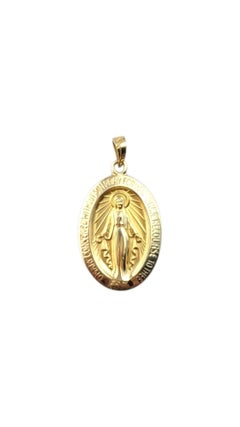 14 Karat Yellow Gold Blessed Mother Miraculous Medal Pendant #21272