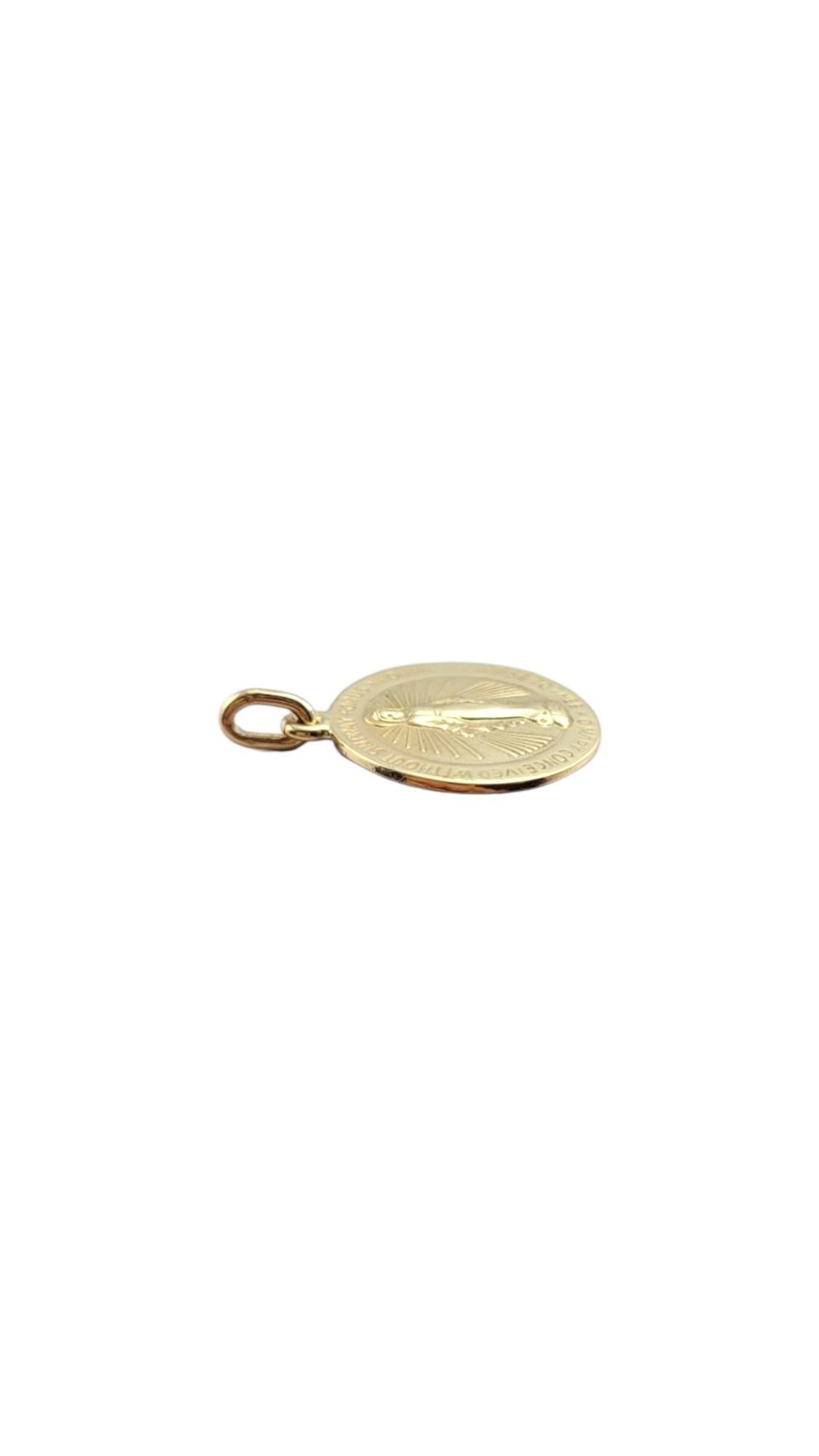 Pendentif Médaille Miraculeuse de la Sainte Mère en or jaune 14 carats #22244 en vente 1
