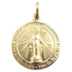 Pendentif Médaille Miraculeuse de la Sainte Mère en or jaune 14 carats #22244