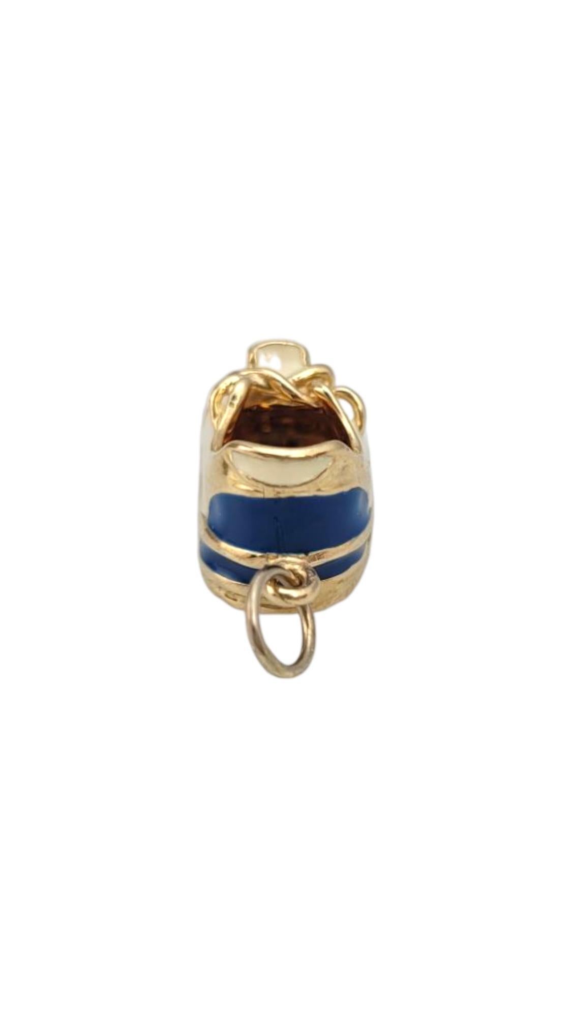 14 Karat Yellow Gold Blue Baby Shoe Charm #21634 in vendita 1