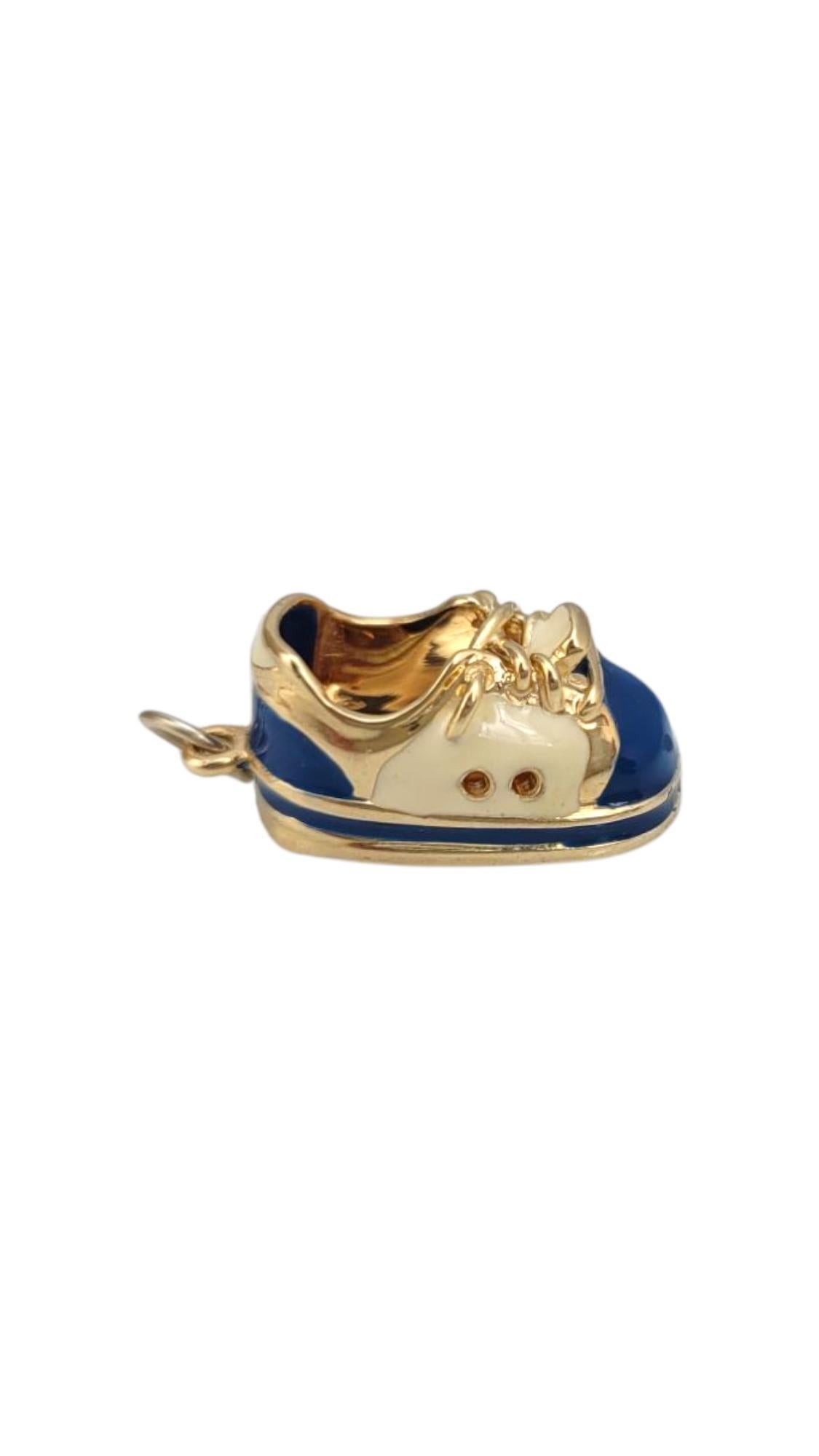 14 Karat Yellow Gold Blue Baby Shoe Charm #21634 in vendita 2