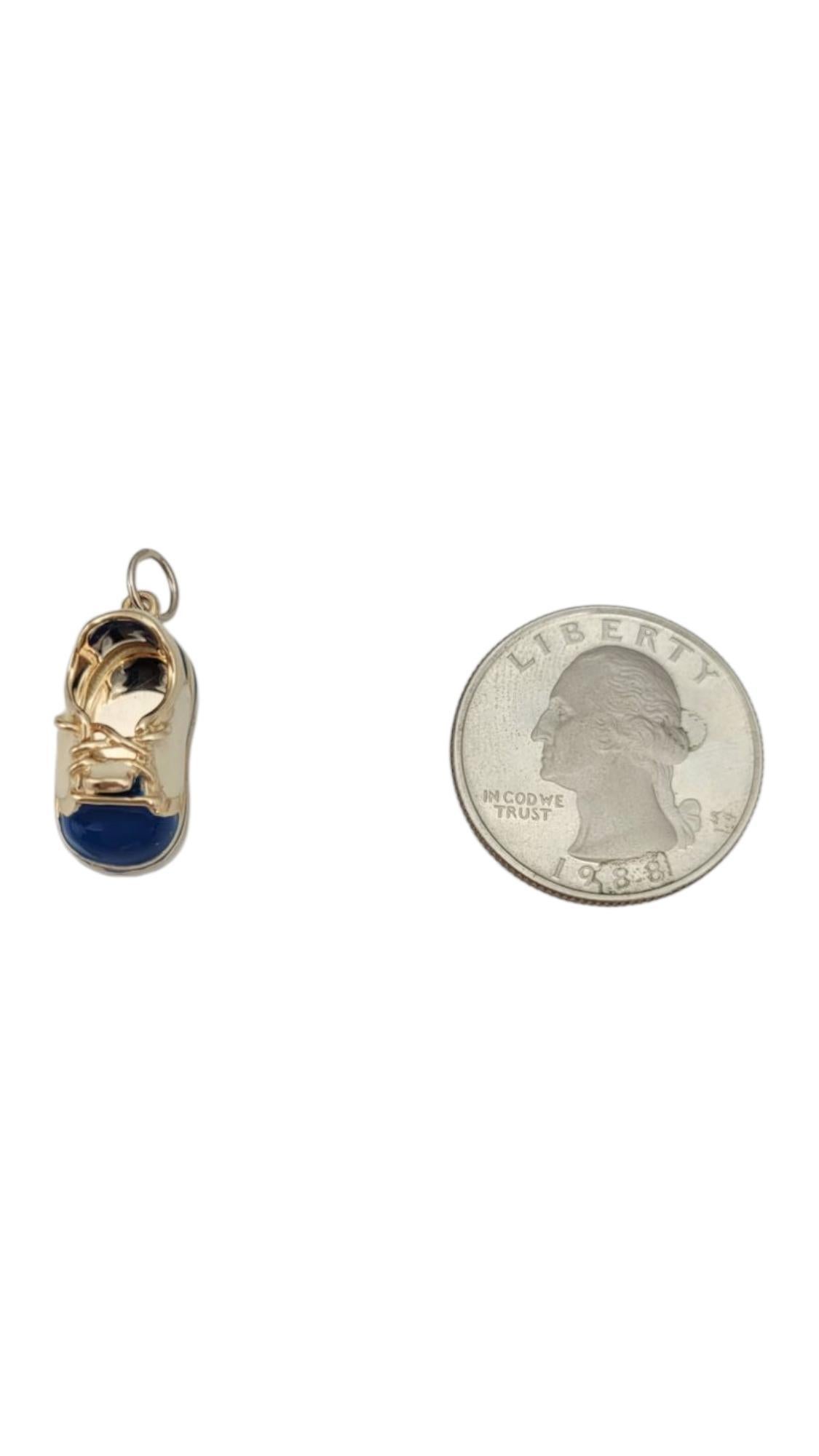 14 Karat Yellow Gold Blue Baby Shoe Charm #21634 in vendita 3