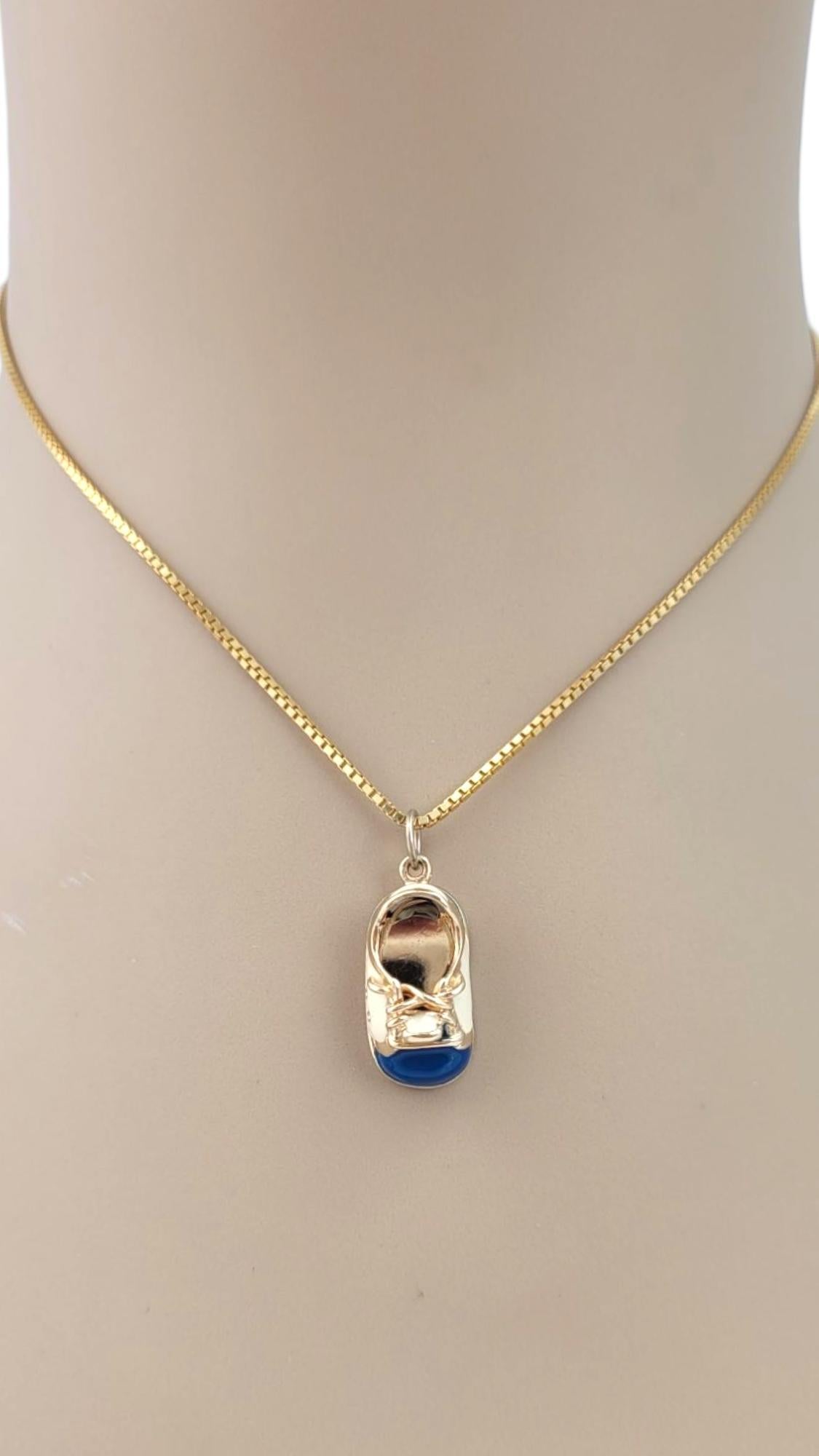 14 Karat Yellow Gold Blue Baby Shoe Charm #21634 in vendita 4