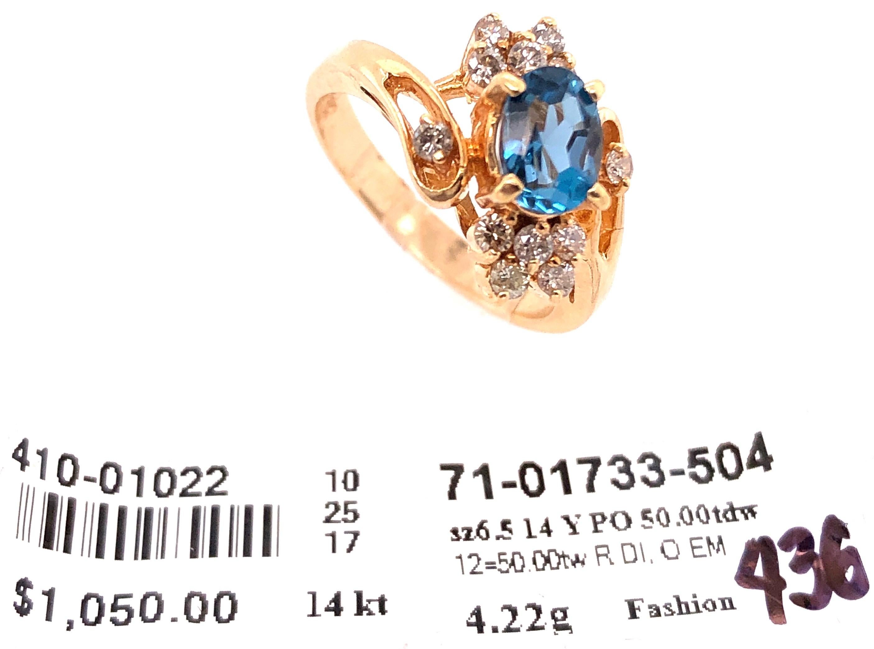 14 Karat Yellow Gold Blue Emerald Ring with Diamond Accents 50.00 TDW For Sale 6