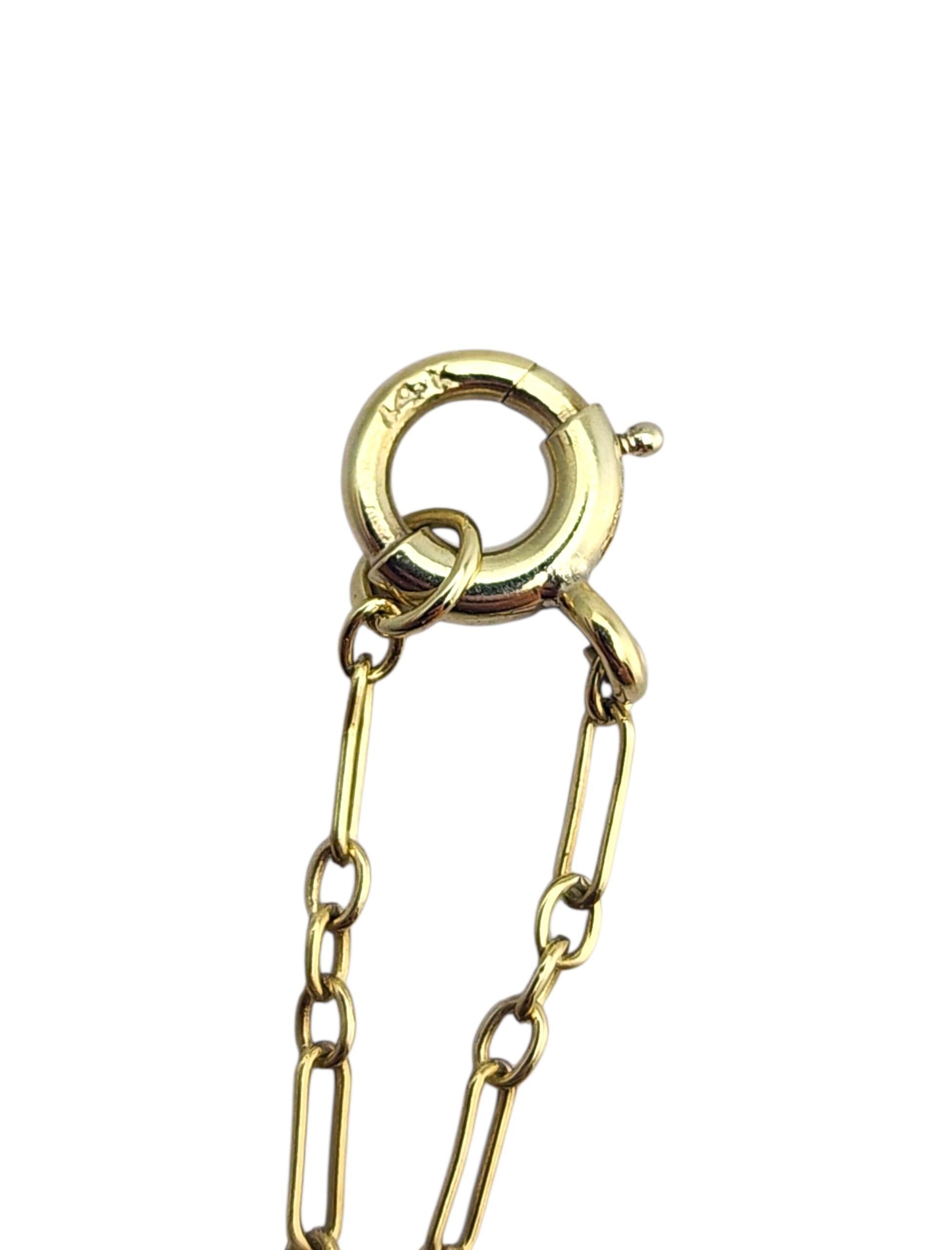 Collier en or jaune 14 carats avec pendentif en lapis bleu #23515 en vente 1