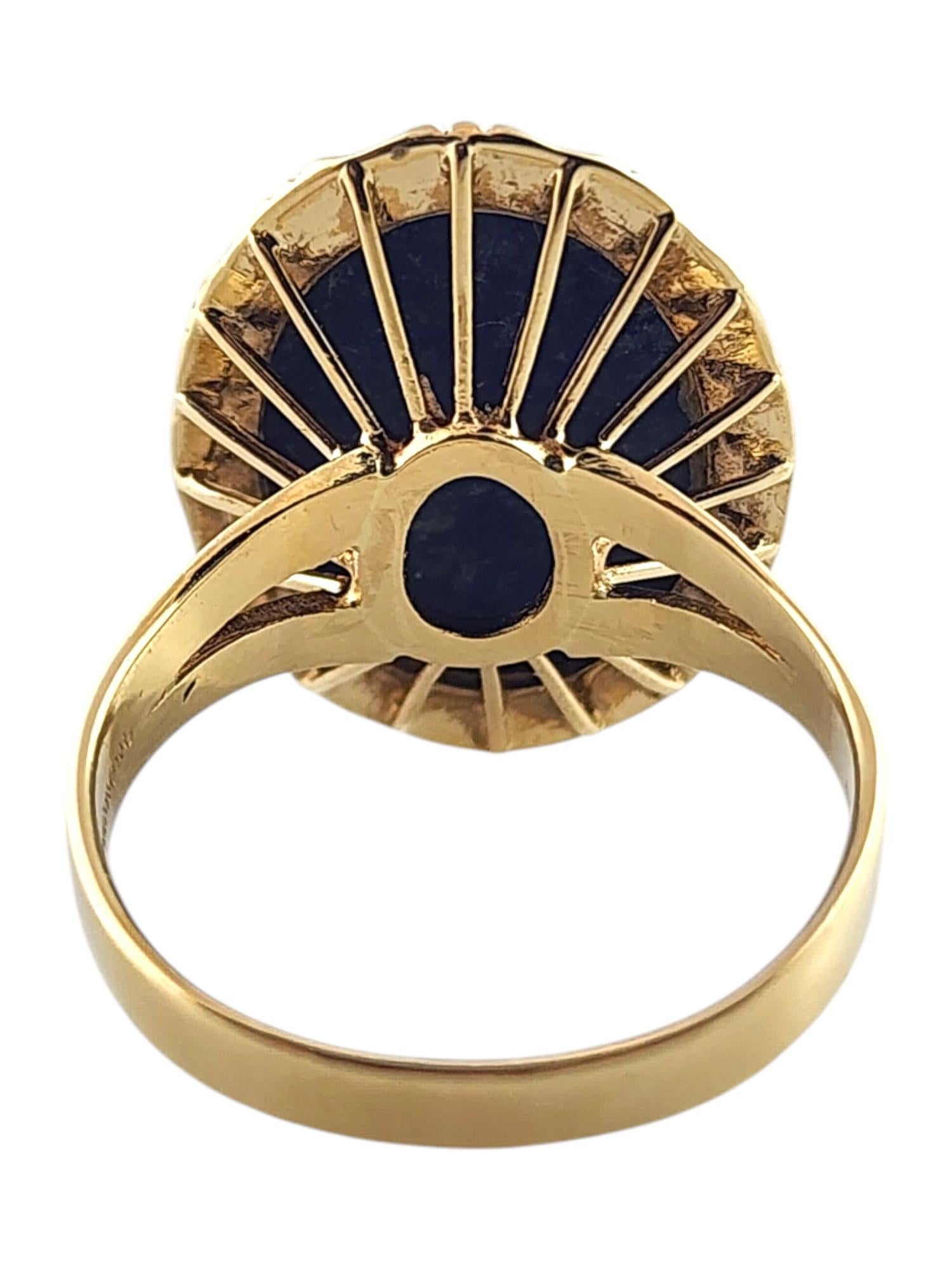 Bague en or jaune 14 carats et lapis bleu taille 7,75 n°19378 Pour femmes en vente