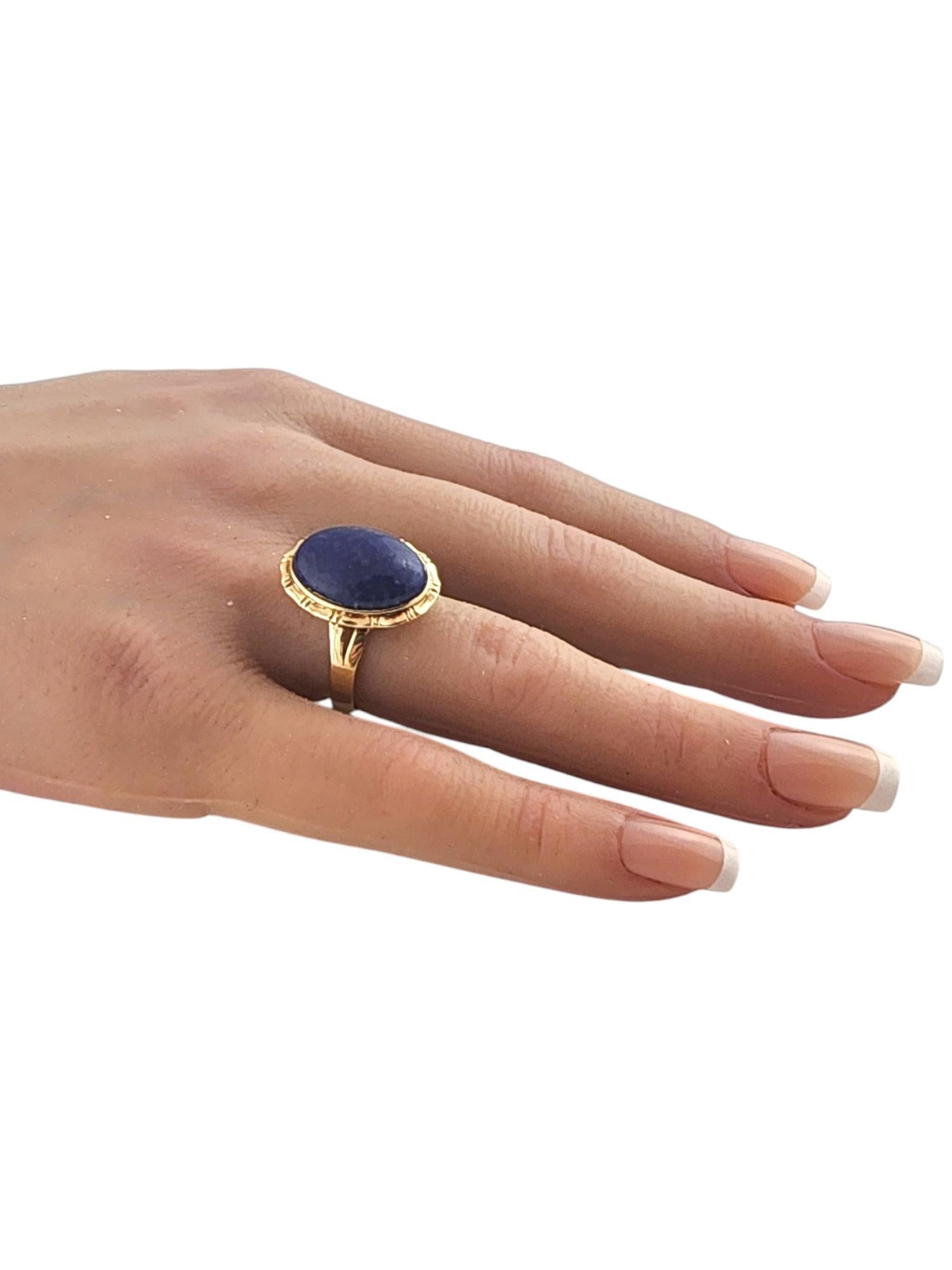 Bague en or jaune 14 carats et lapis bleu taille 7,75 n°19378 en vente 2