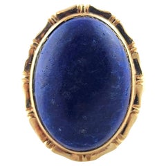 Bague en or jaune 14 carats et lapis bleu taille 7,75 n°19378