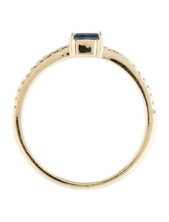 14 Karat Yellow Gold Blue Sapphire Stackable Ring