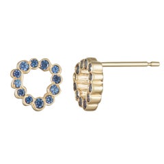 14 karat yellow gold Blue Sapphire stud earrings