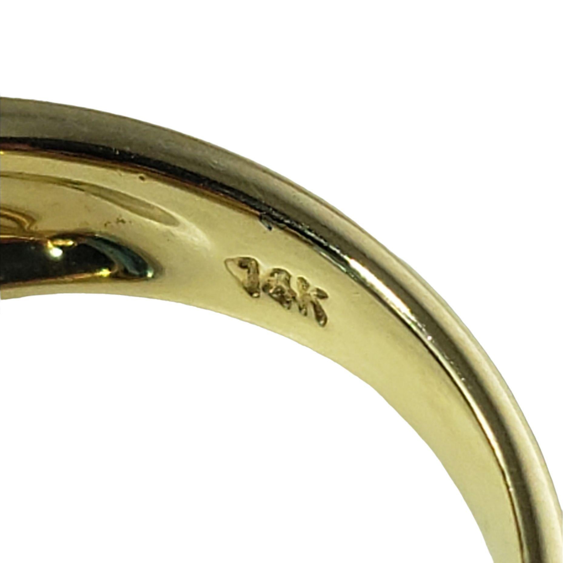 14 Karat Yellow Gold Blue Topaz Diamond Ring Size 6.25 #14834 For Sale 2