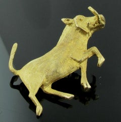 14 Karat Yellow Gold Boar Pin