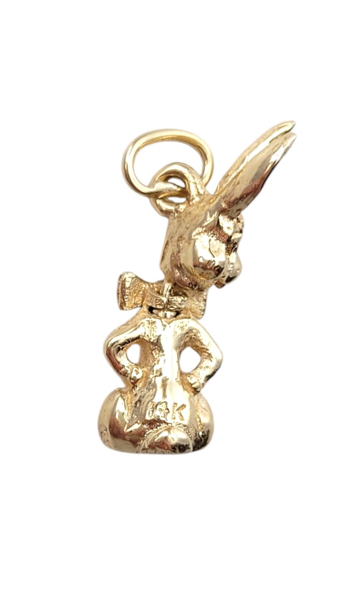 Coniglietto con papillon in oro giallo 14 carati #20346 in vendita 3