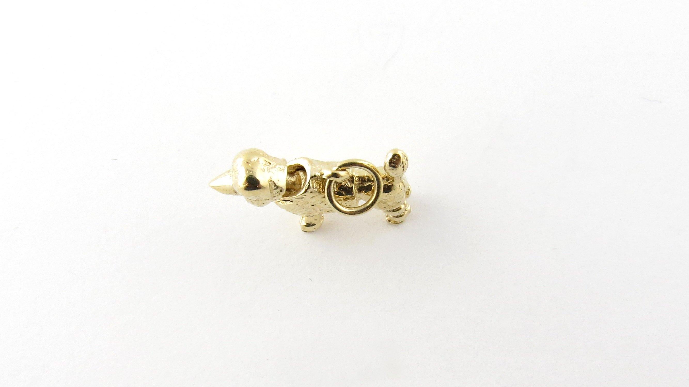 14 Karat Yellow Gold Bobble Head Poodle Charm In Good Condition In Washington Depot, CT