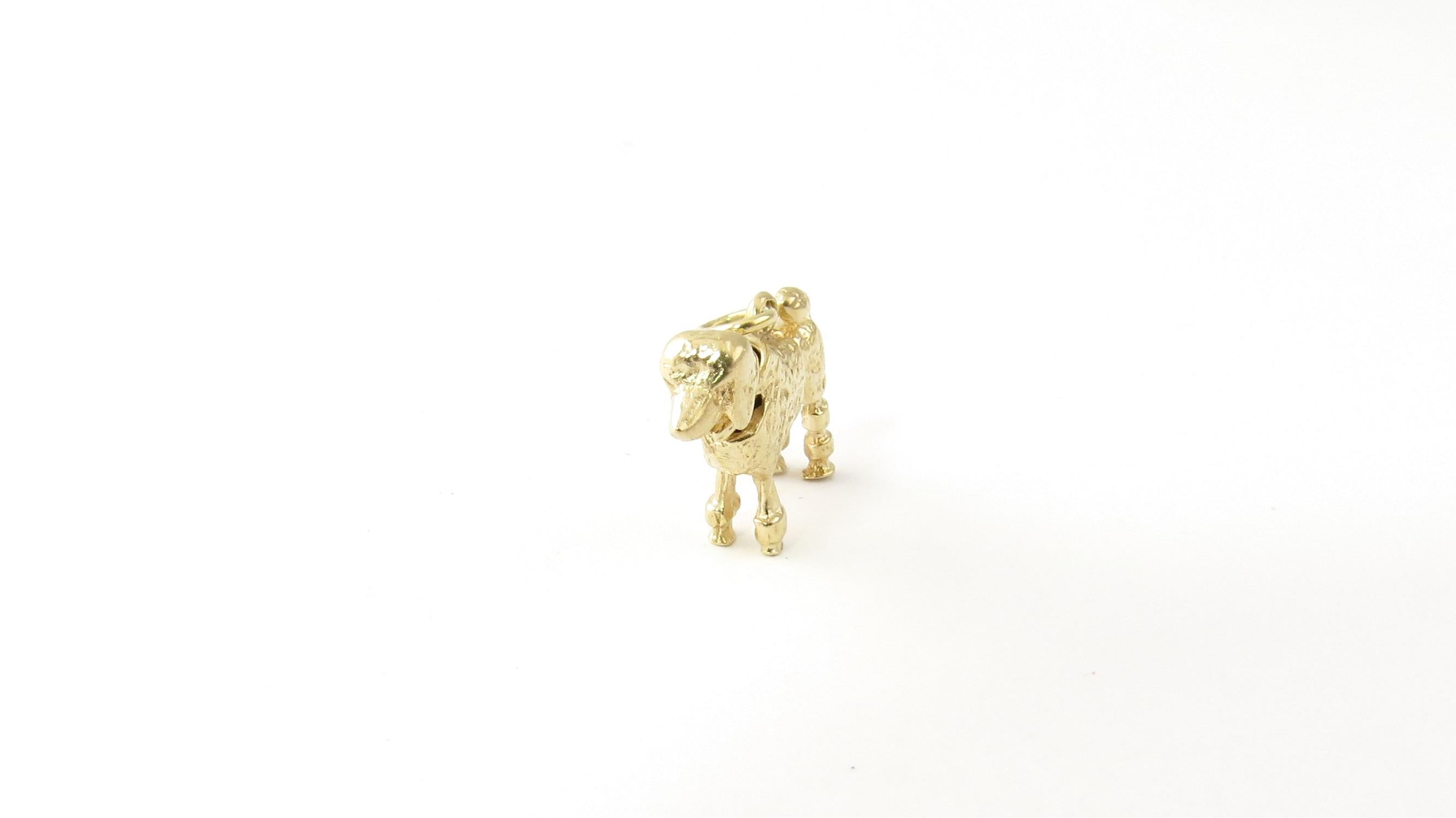 14 Karat Yellow Gold Bobble Head Poodle Charm In Good Condition In Washington Depot, CT