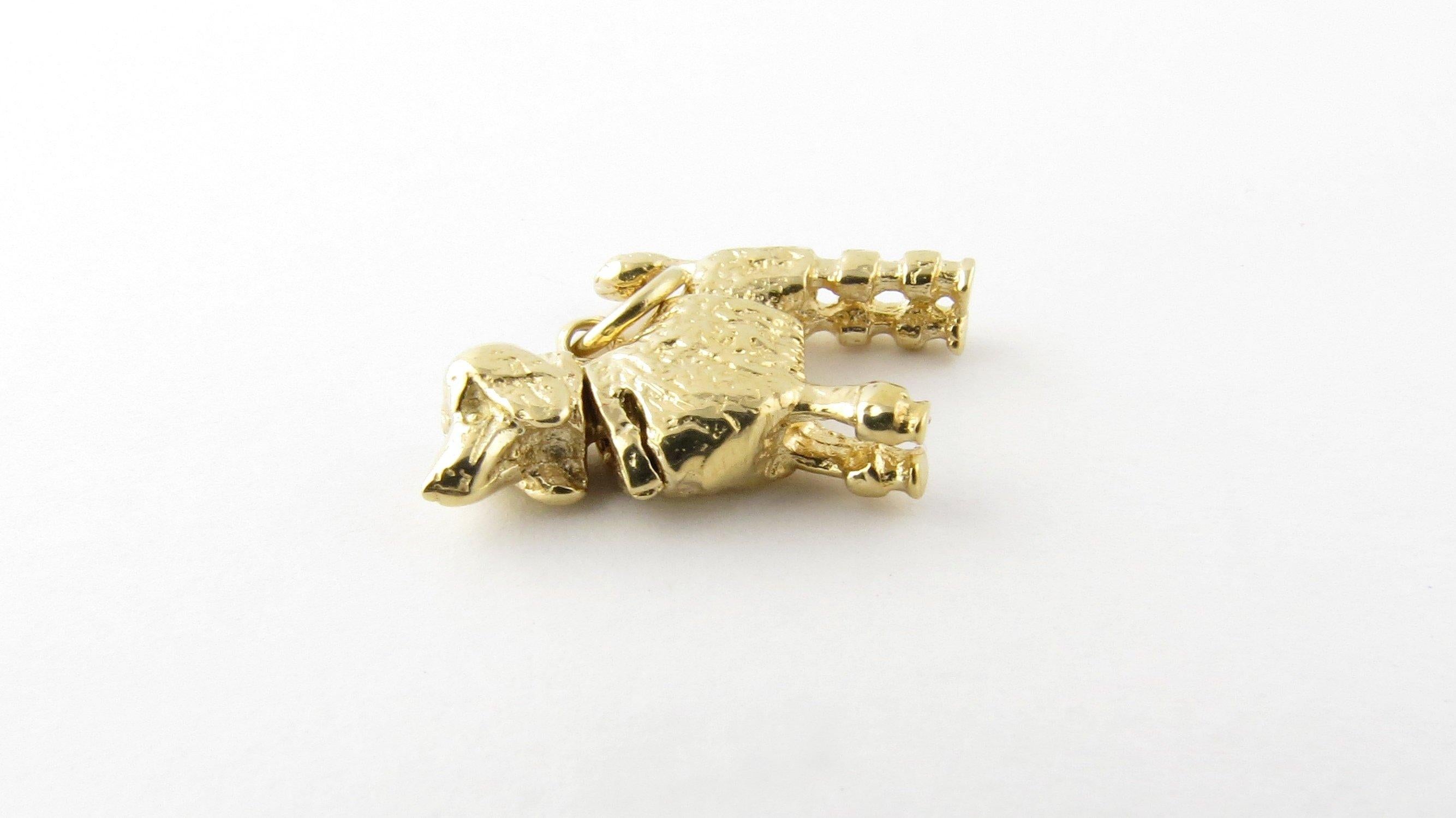 14 Karat Yellow Gold Bobble Head Poodle Charm 1