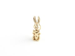 14 Karat Yellow Gold Bobble Head Rabbit Charm