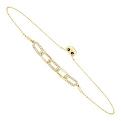 Bracelet Bolo en or jaune 14 carats avec diamants de 3,3 carats